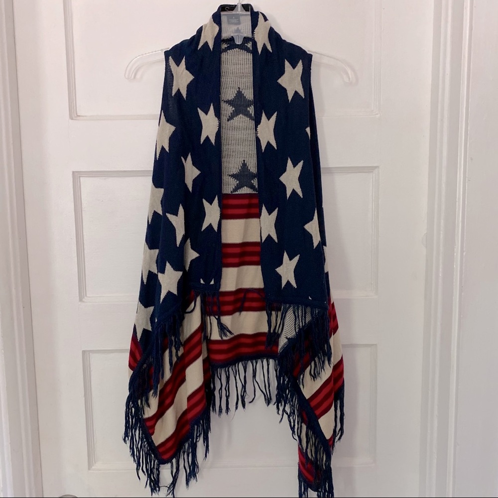 American flag shrug / sweater / 4th of July
